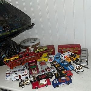 Lot ‘60s ‘70s ‘80s Matchbox cars transporter bus van nasa trans am lesney